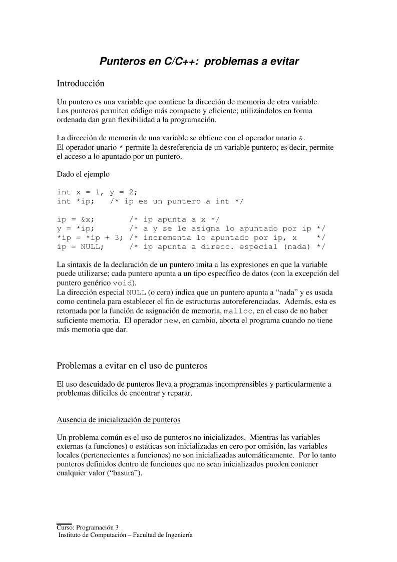 Imágen de pdf Punteros en C/C++: problemas a evitar