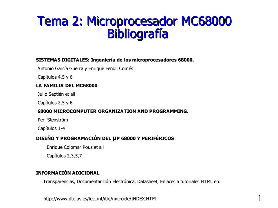 Imágen de pdf Tema 2: Microprocesador MC68000 - Bibliografía