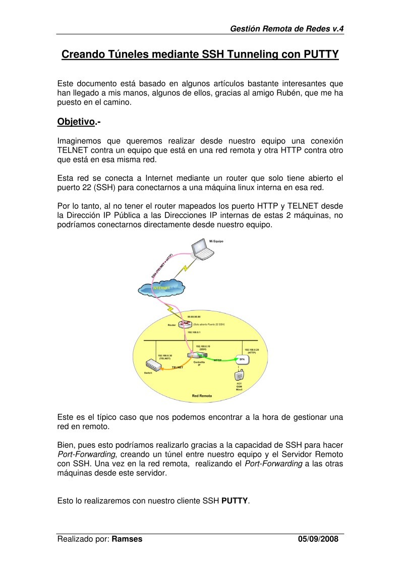 Imágen de pdf Creando Túneles mediante SSH Tunneling con PUTTY