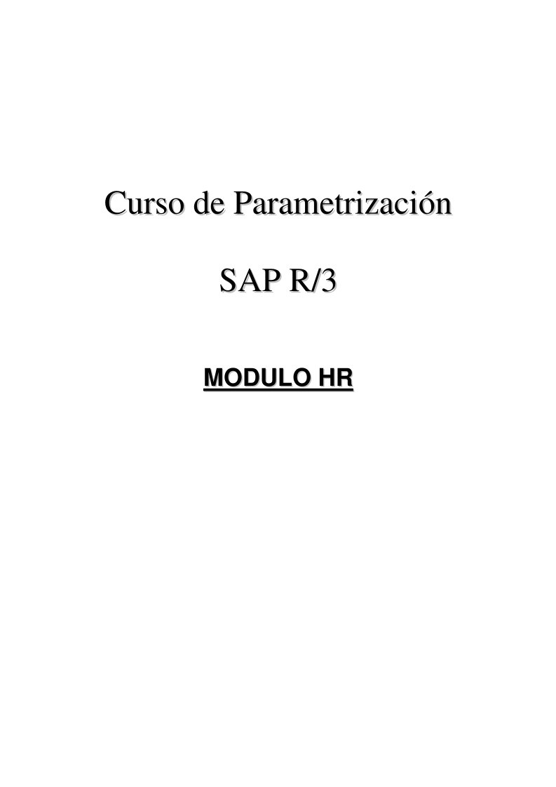 Imágen de pdf Curso de Parametrización SAP R/3 - Modulo HR