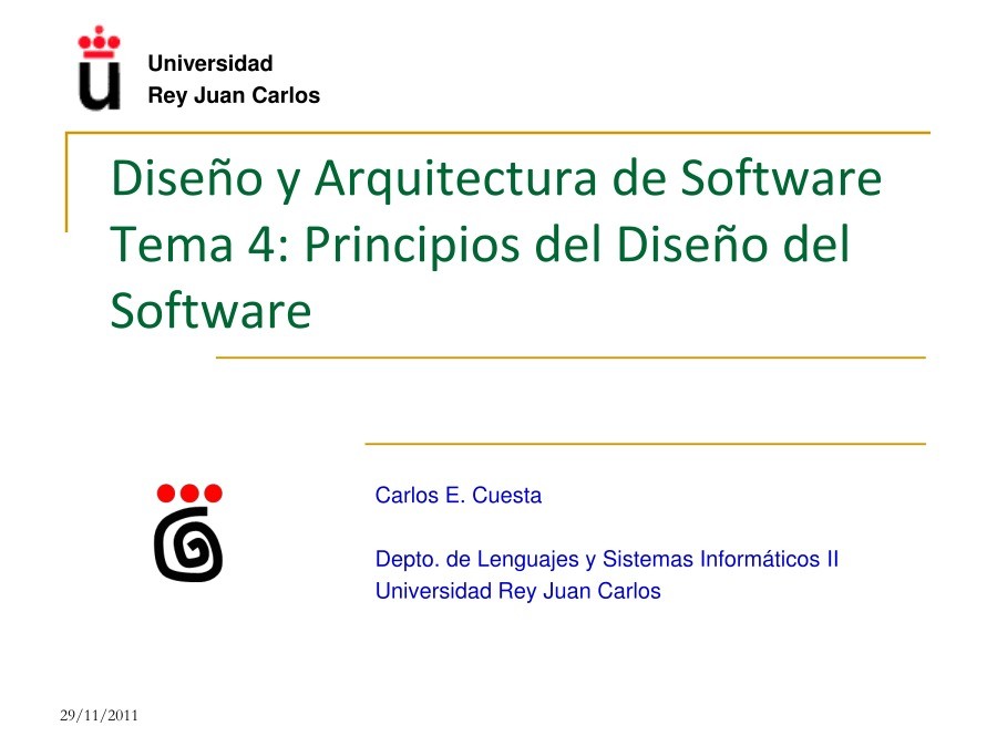 Imágen de pdf Tema 4: Principios del Diseño del Software