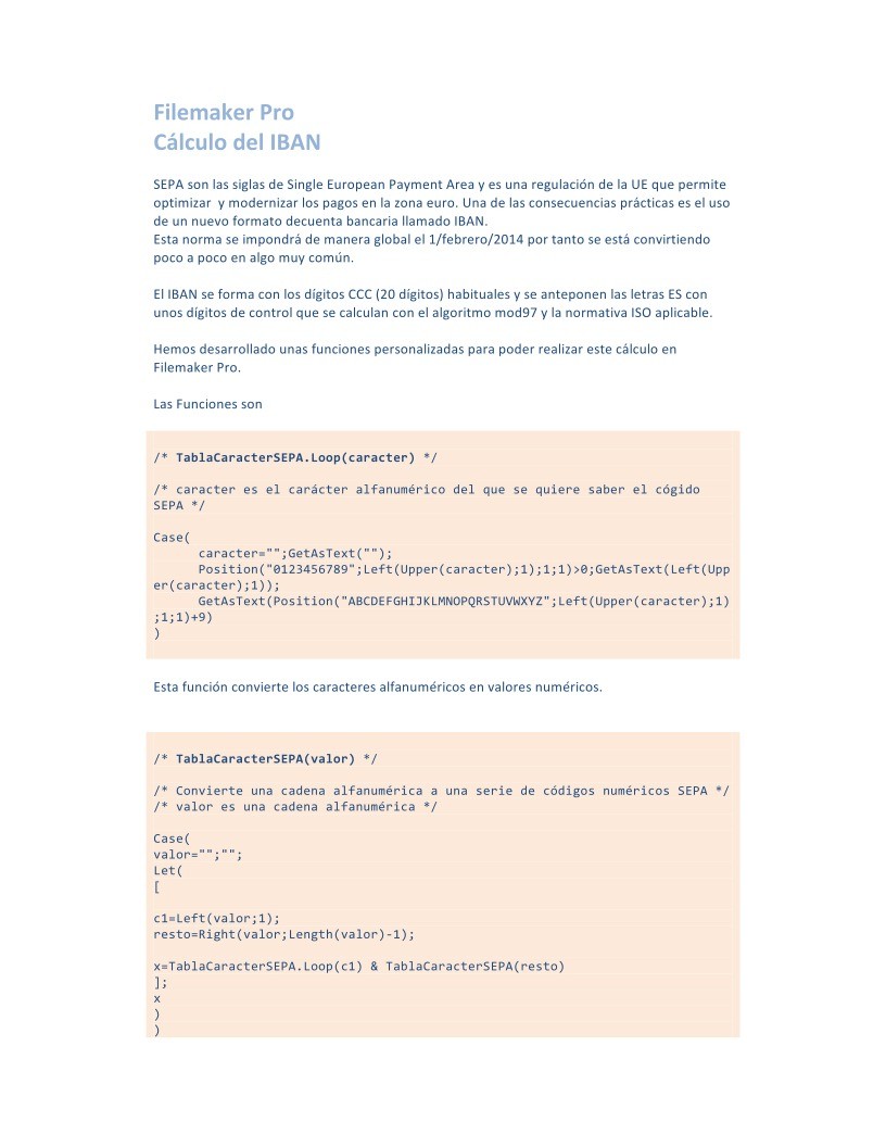 Imágen de pdf FileMaker Pro - Cálculo del IBAN