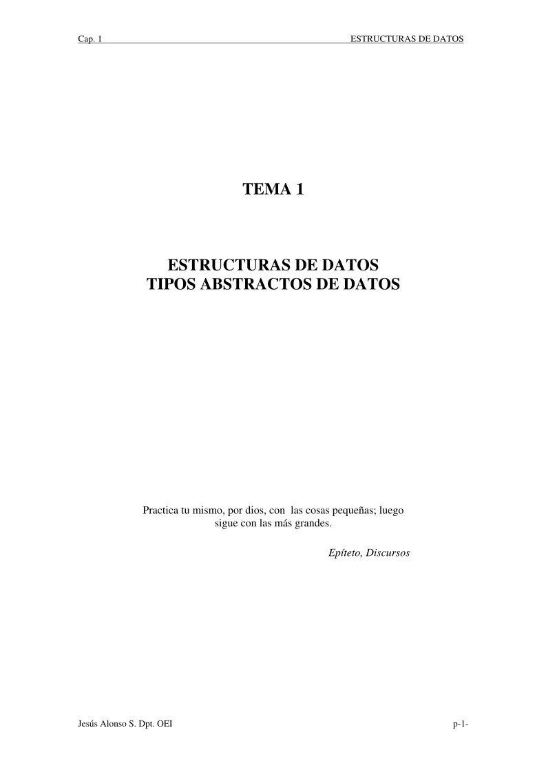 Imágen de pdf Tema 1 - Estructuras de datos - Tipos abstractos de datos