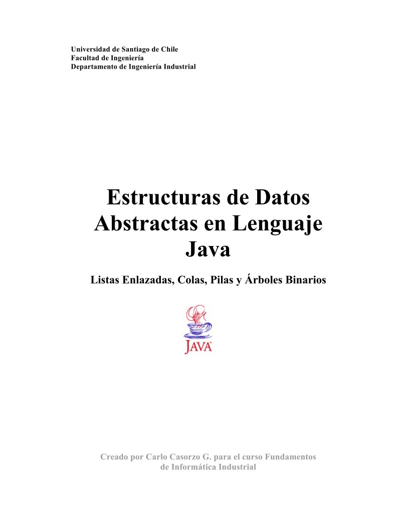Imágen de pdf Estructuras de Datos en Lenguaje Java