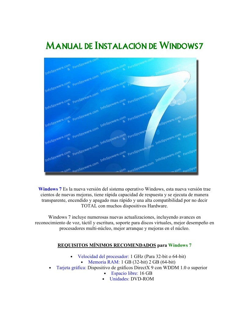 Imágen de pdf Manual de Instalación de Windows 7