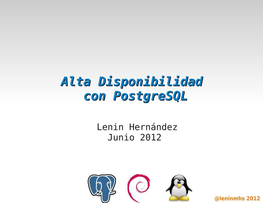 Imágen de pdf Alta disponibilidad con PostgreSQL