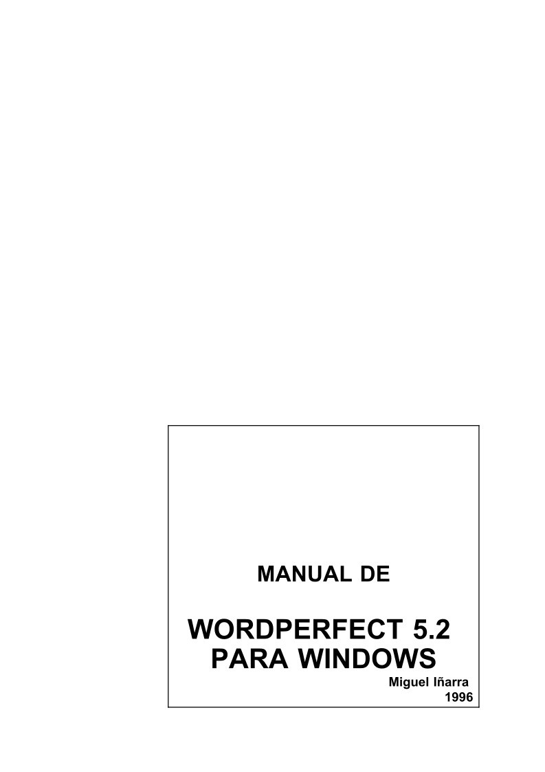 Imágen de pdf Manual de WordPerfect 5.2 para Windows