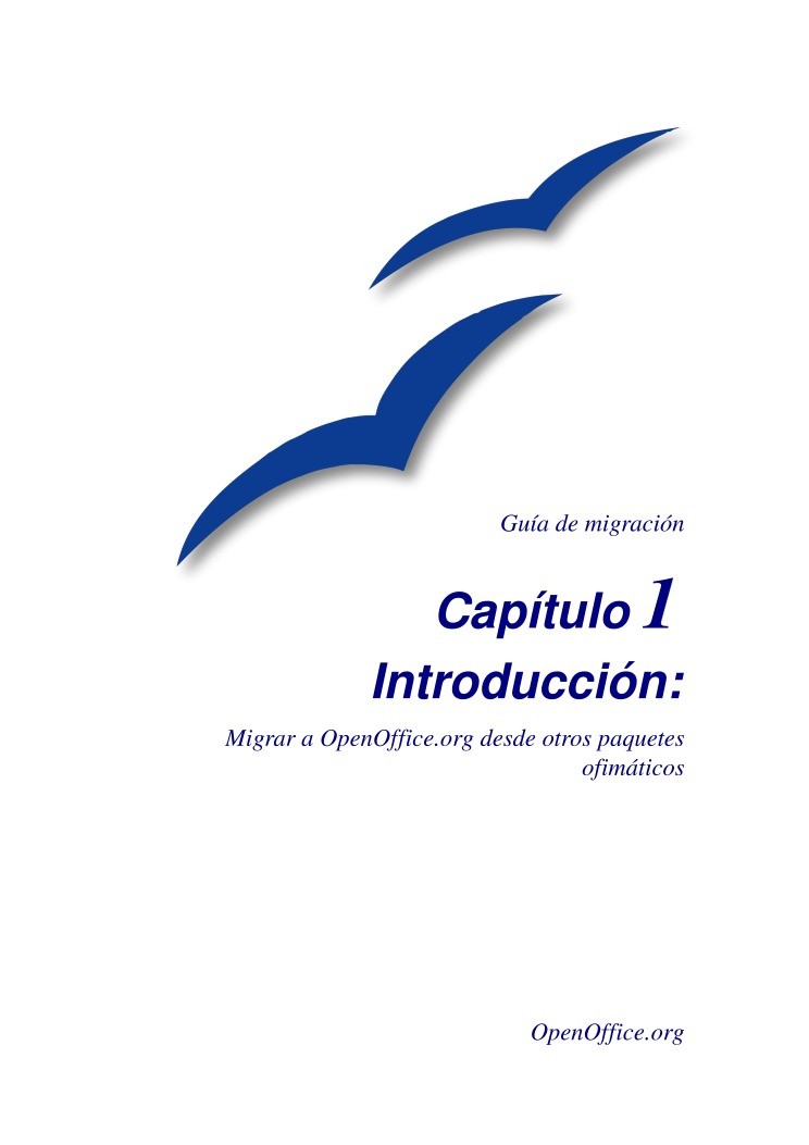 Imágen de pdf Capítulo 1 - Introducción: Migrar a OpenOffice.org desde otros paquetes ofimáticos