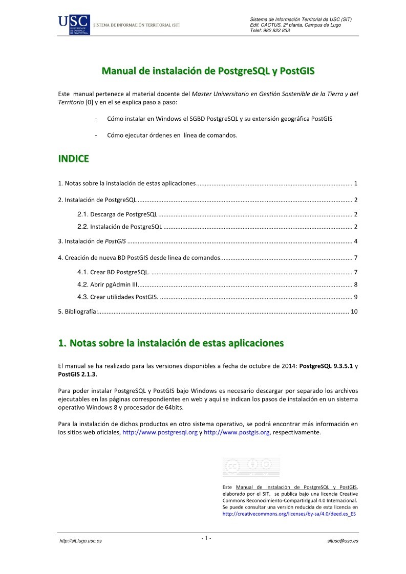 Imágen de pdf Manual de instalación de PostgreSQL y PostGIS