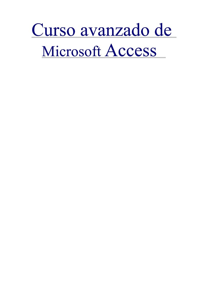 Imágen de pdf Curso avanzado de Microsoft Access