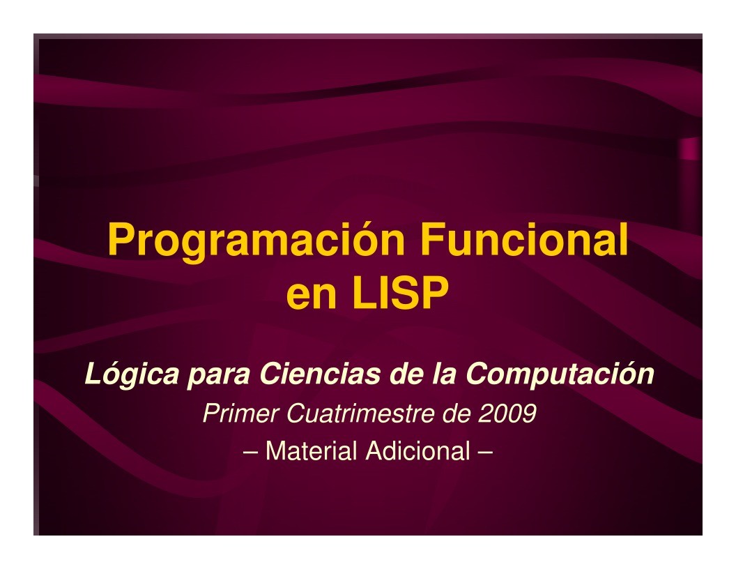 Imágen de pdf Programacion Funcional en LISP
