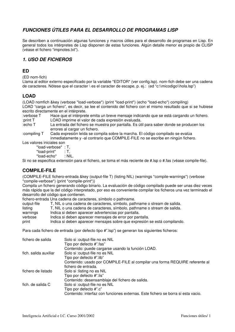 Imágen de pdf Funciones útiles para el desarrollo de programas LISP