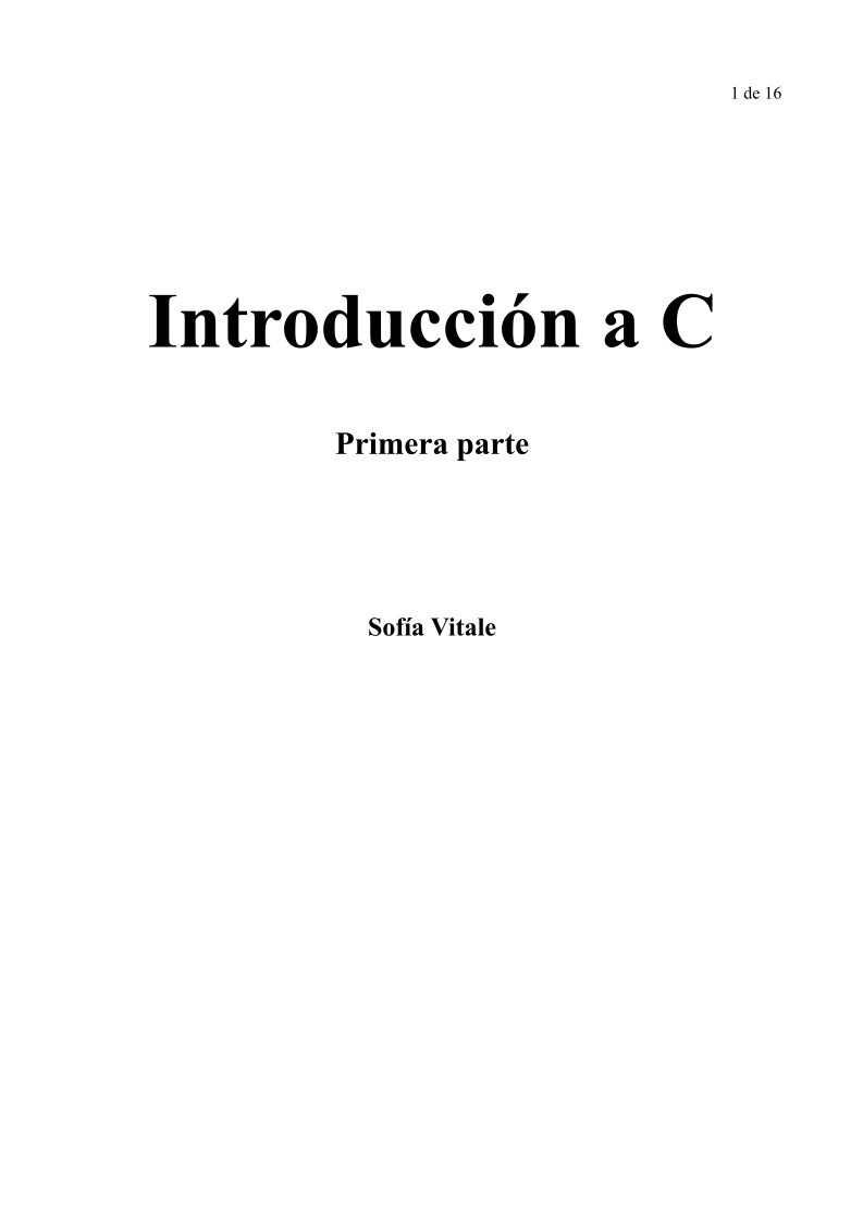 Imágen de pdf Introducción a C - primera parte