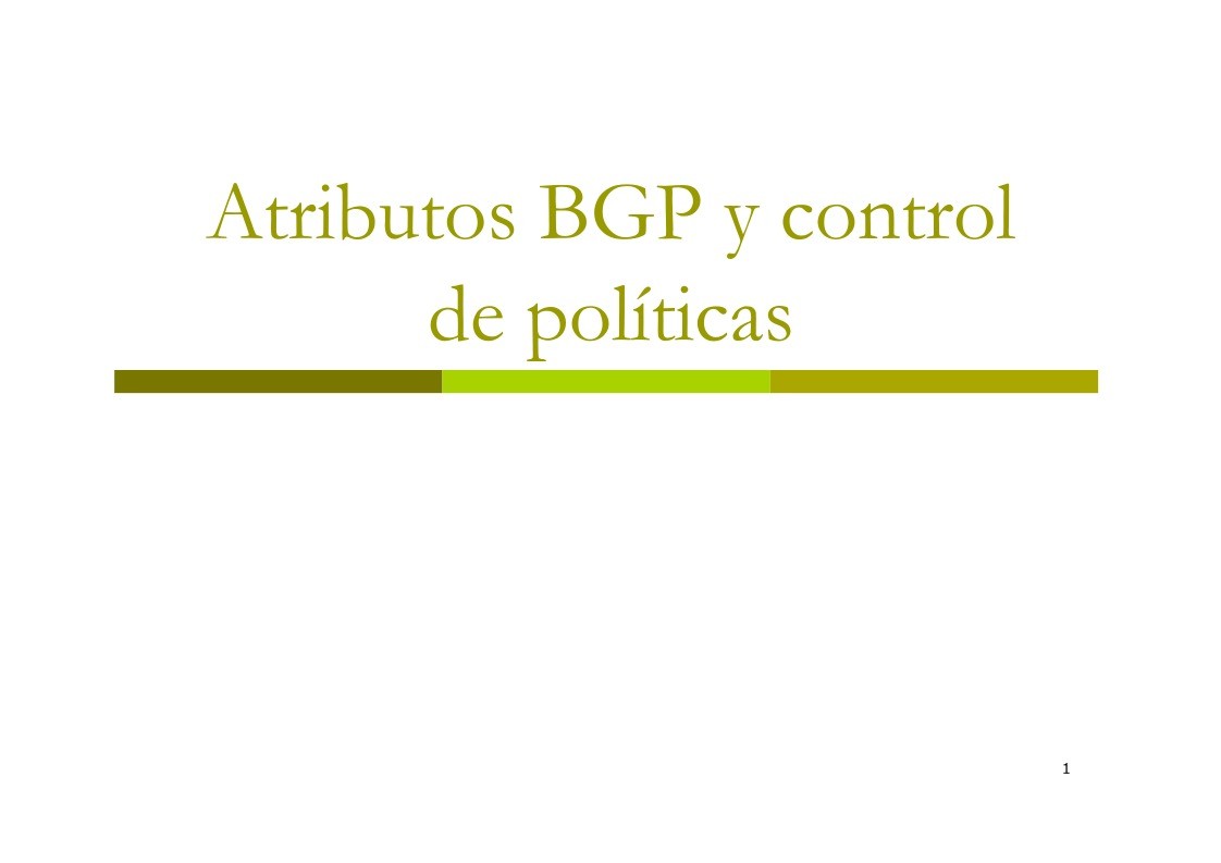 Imágen de pdf Atributos BGP y control de políticas