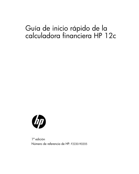 Imágen de pdf Guía de inicio rápido de la calculadora financiera HP 12c