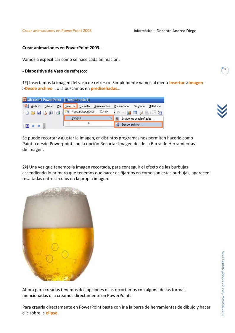 Imágen de pdf Crear animaciones en PowerPoint 2003