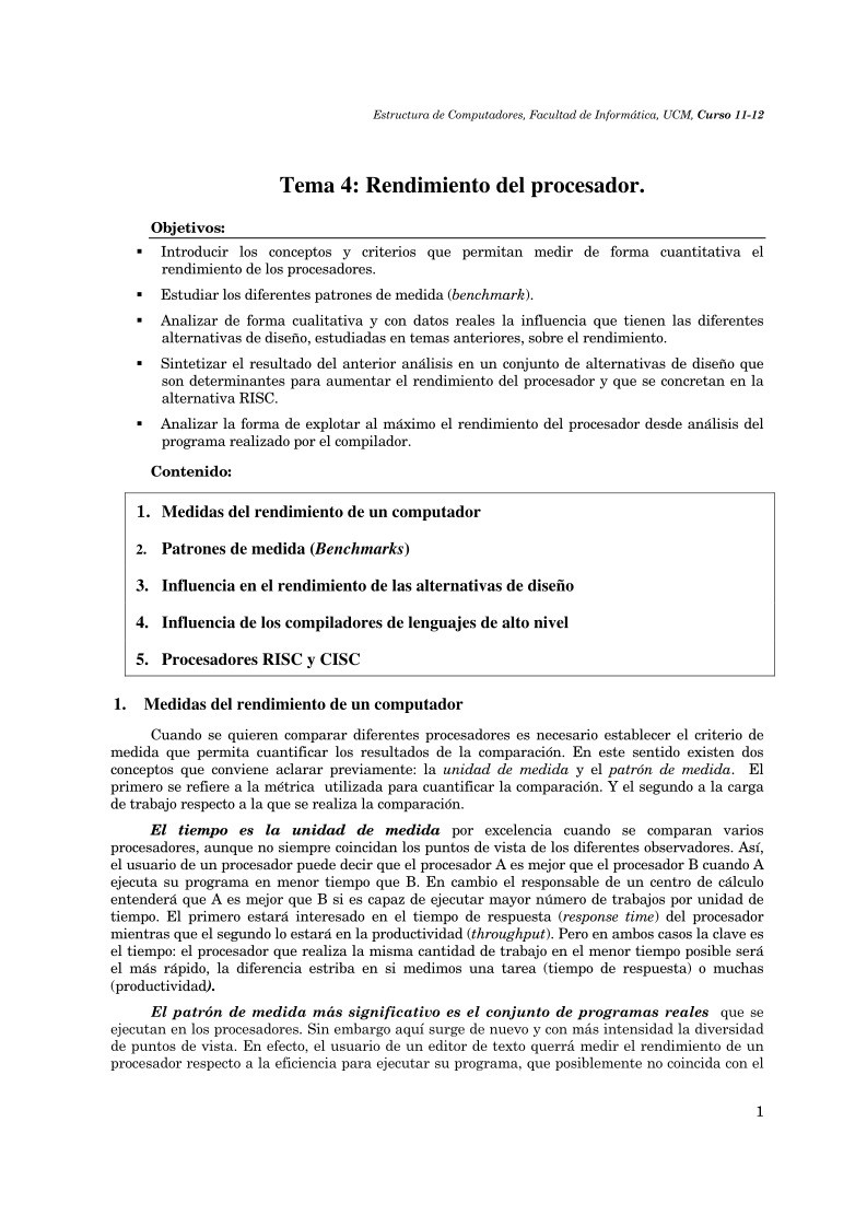 Imágen de pdf Tema 4: Rendimiento del procesador