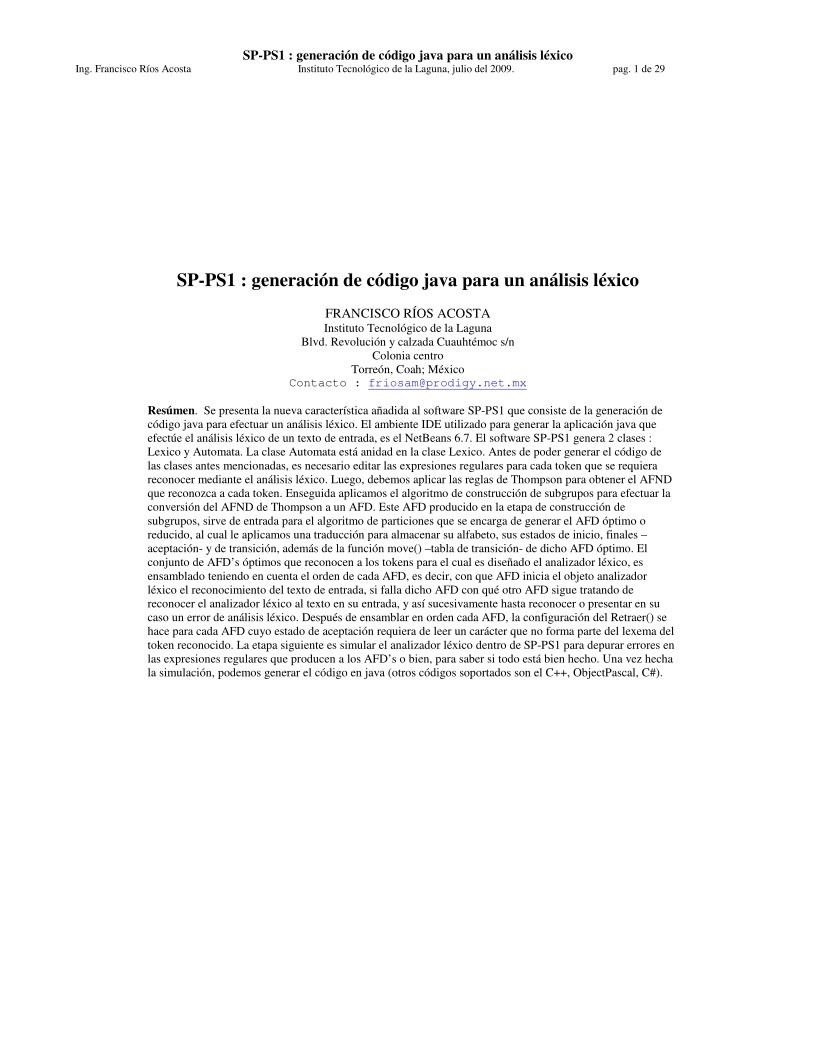 Imágen de pdf SP-PS1 : generación de código java para un análisis léxico
