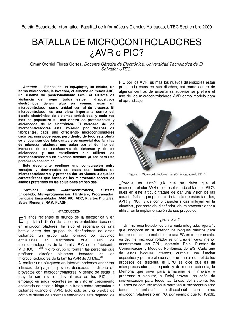 Imágen de pdf Batalla de microcontroladores ¿AVR o PIC?