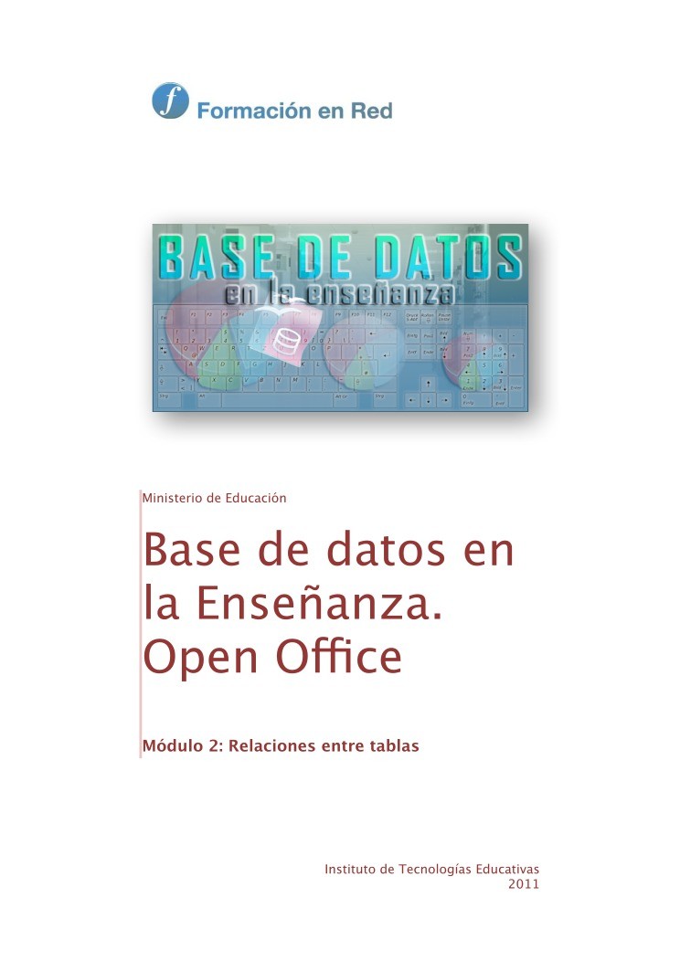 Imágen de pdf Módulo 2: Relaciones entre tablas - Bases de datos en la enseñanza. Open Office