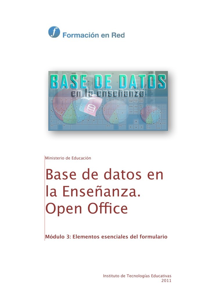 Imágen de pdf Módulo 3: Elementos esenciales del formulario - Bases de datos en la enseñanza. Open Office
