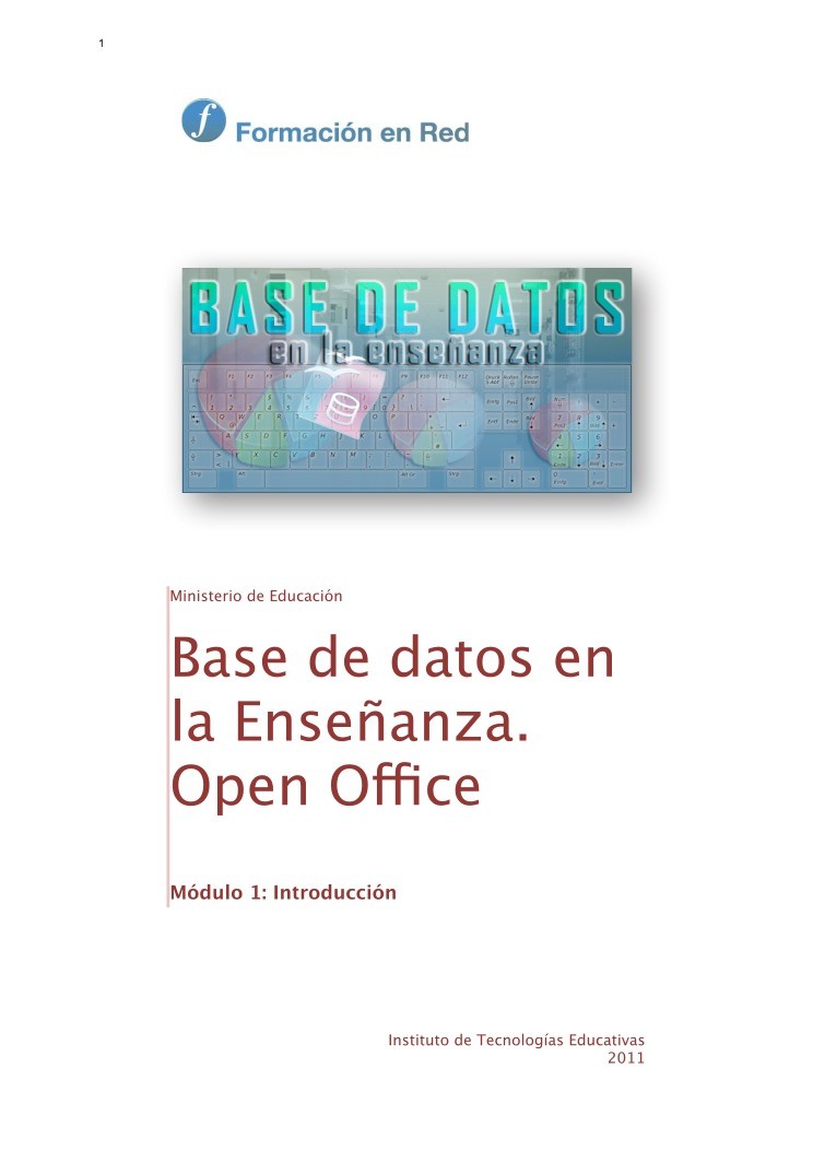 Imágen de pdf Módulo 1: Introducción - Bases de datos en la enseñanza. Open Office