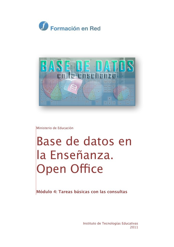 Imágen de pdf Módulo 4: Tareas básicas con las consultas - Bases de datos en la enseñanza. Open Office