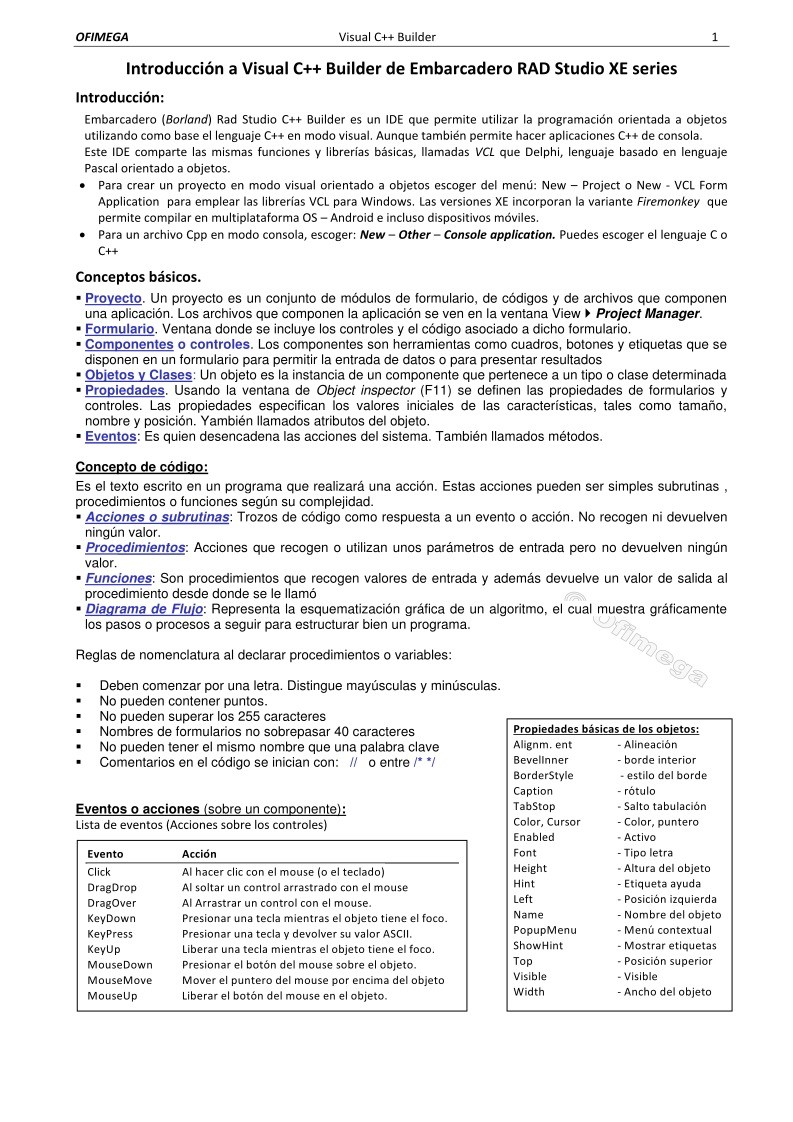 Imágen de pdf Introducción a Visual C++ Builder de Embarcadero RAD Studio XE series