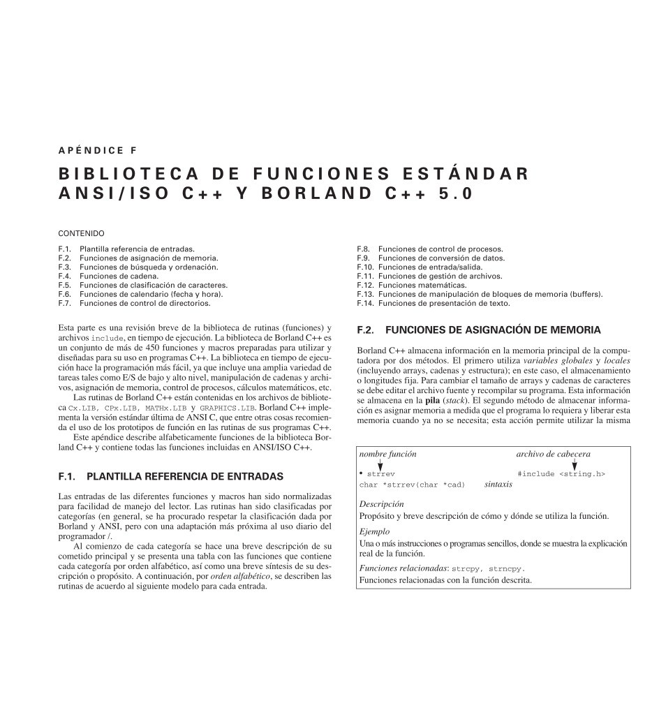 Imágen de pdf Biblioteca de funciones estándar ANSI/ISO C++ y Borland C++ 5.0