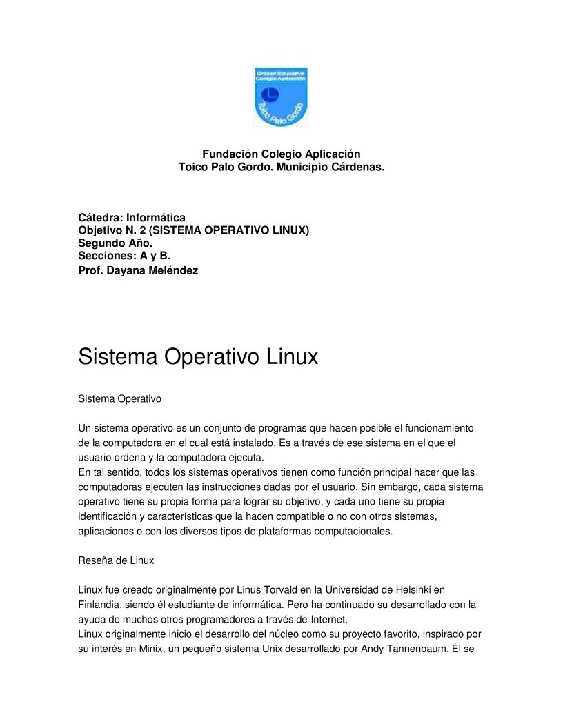 Imágen de pdf Sistema Operativo Linux