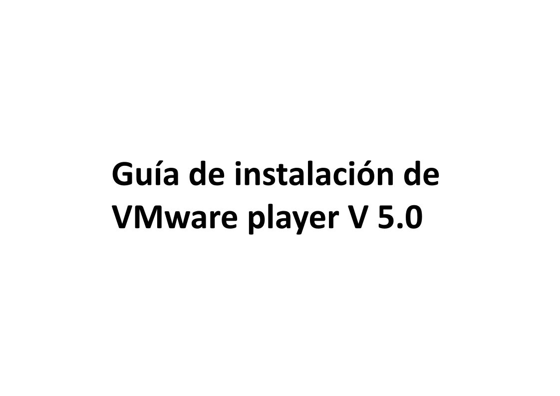 Imágen de pdf Guía de instalación de VMware player V 5.0