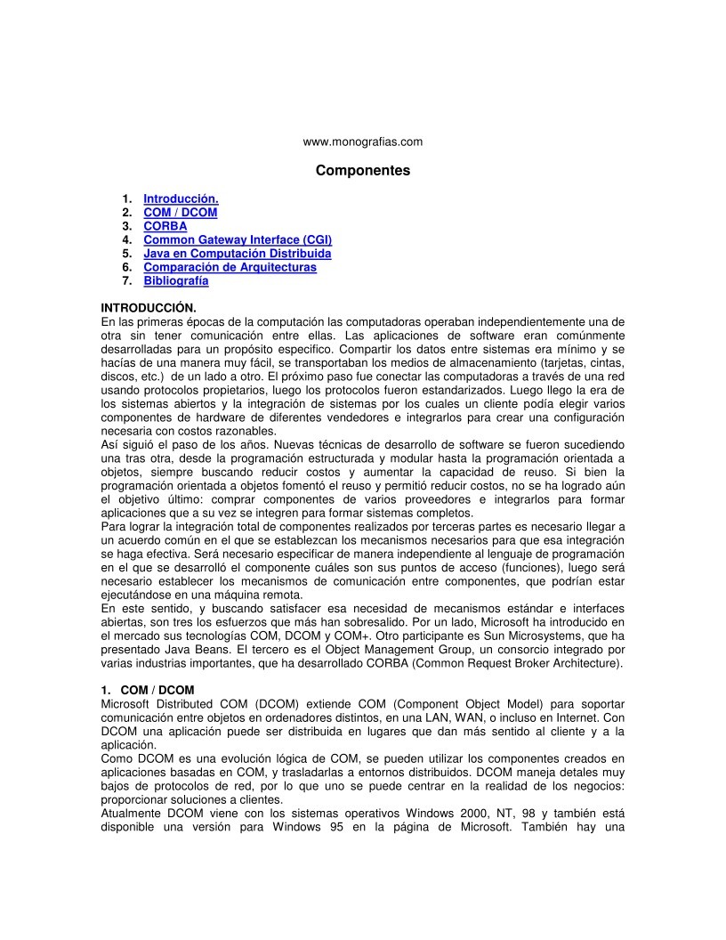 Imágen de pdf Componentes COM, DCOM y CORBA