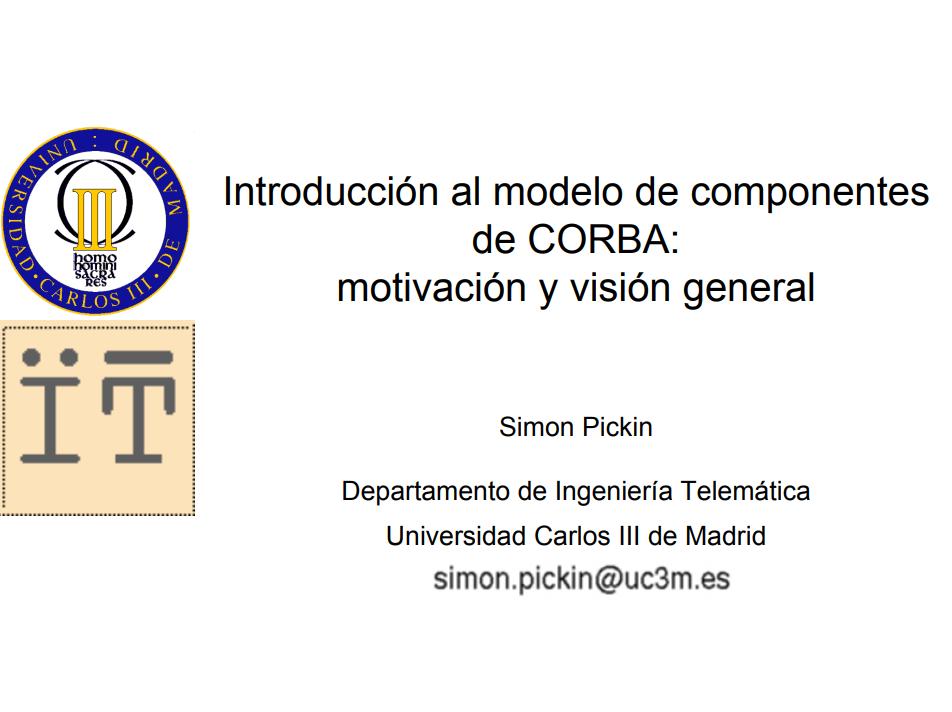 Imágen de pdf Introducción al modelo de componentes de CORBA: motivación y visión general