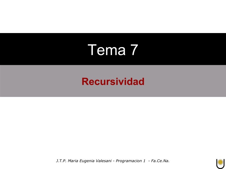 Imágen de pdf Tema 7 - Recursividad