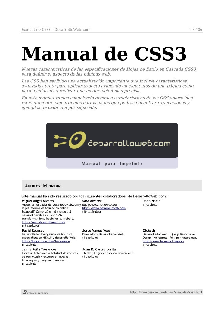 Imágen de pdf Manual de CSS3