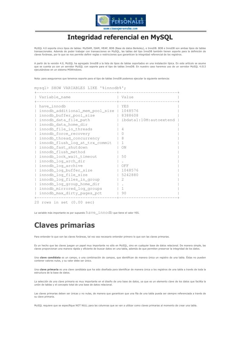 Imágen de pdf Integridad referencial en MySQL
