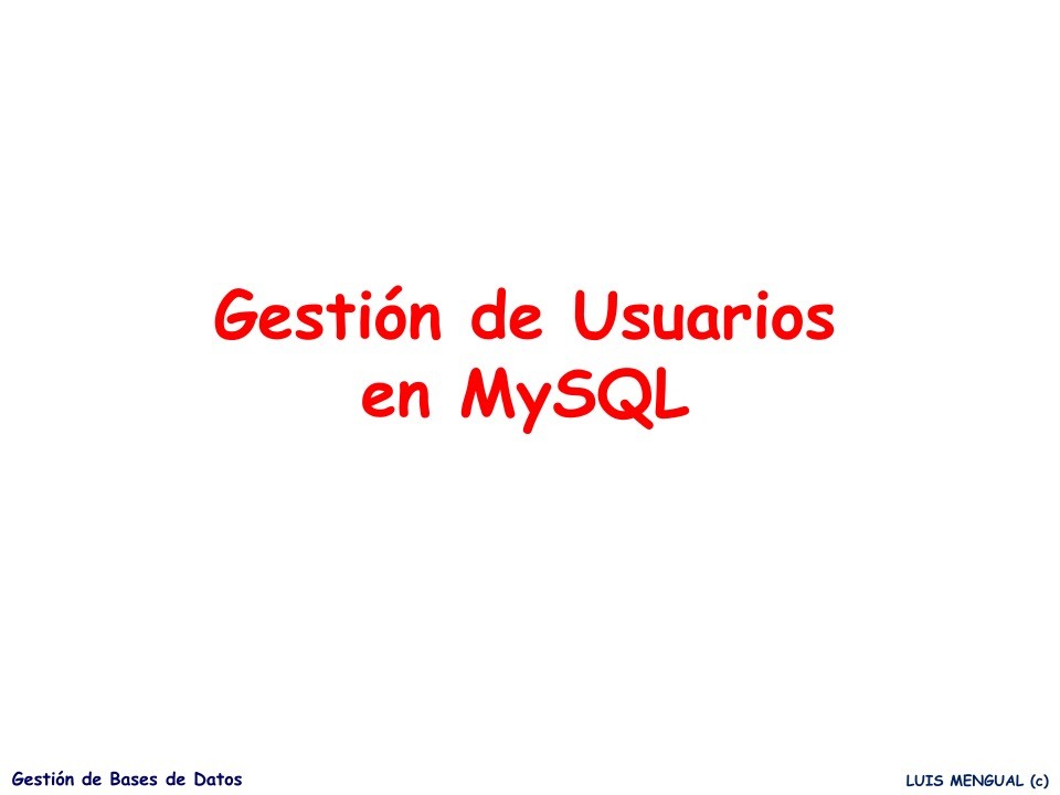 Imágen de pdf Gestión de Usuarios en MySQL