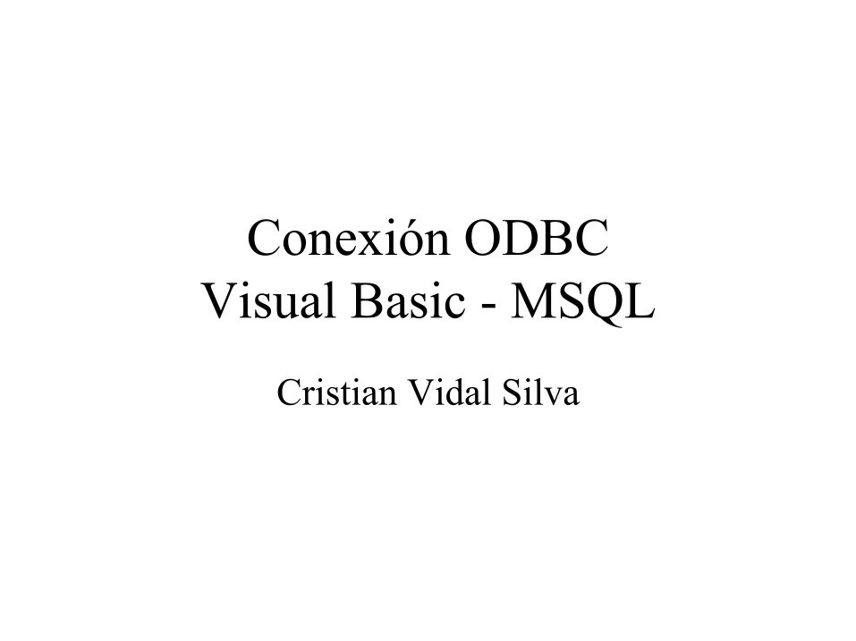 Imágen de pdf Conexión ODBC Visual Basic - MSQL
