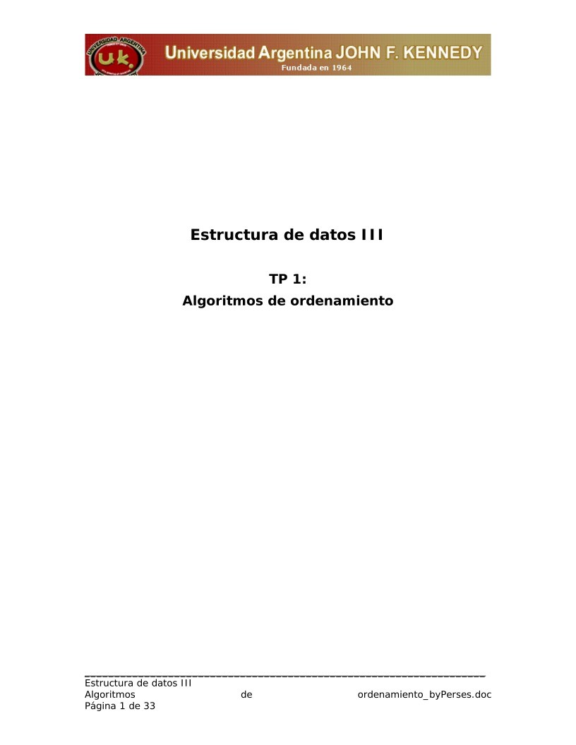 Imágen de pdf TP 1:  Algoritmos de ordenamiento - Estructura de datos III