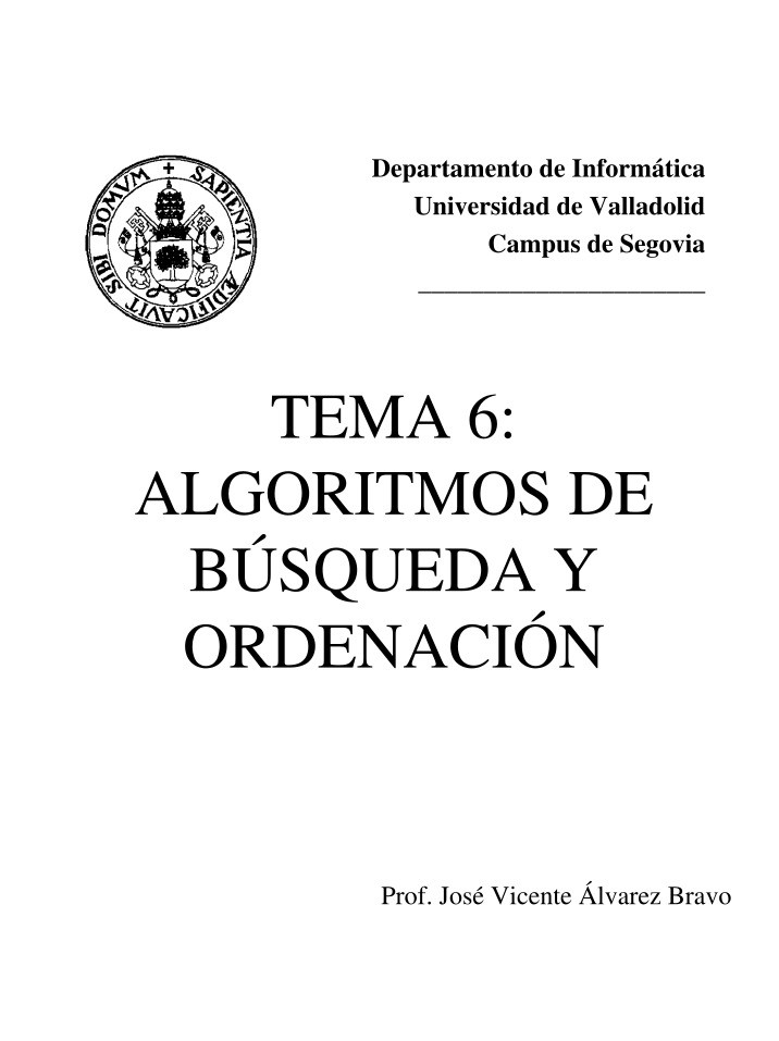 Imágen de pdf Tema 6: Algoritmos de búsqueda y ordenación