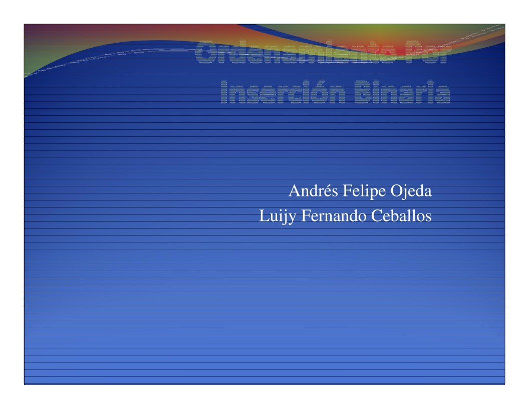 Imágen de pdf Ordenamiento por Inserción Binaria