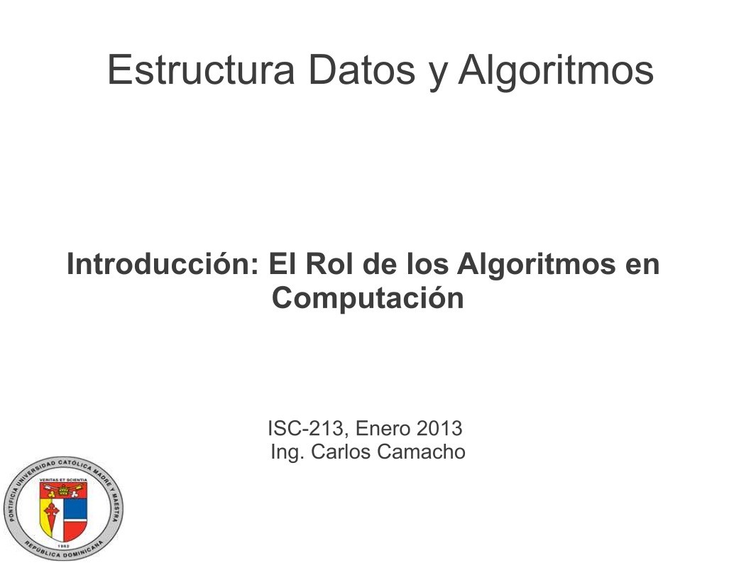 Imágen de pdf Introducción: El Rol de los Algoritmos en Computación - Estructura Datos y Algoritmos