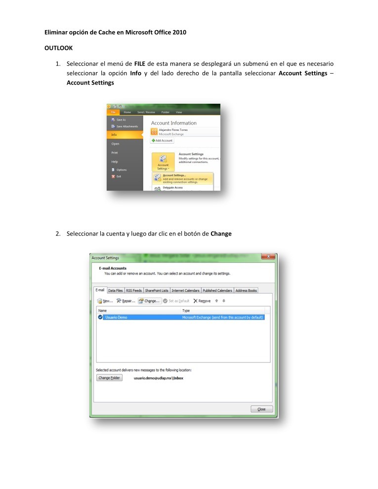 Imágen de pdf Eliminar opción de Cache en Microsoft Office 2010