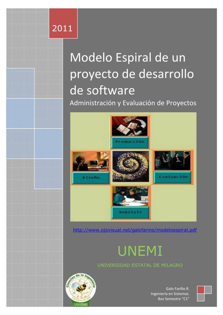 PDF de programación - Modelo Espiral de un proyecto de desarrollo de  software