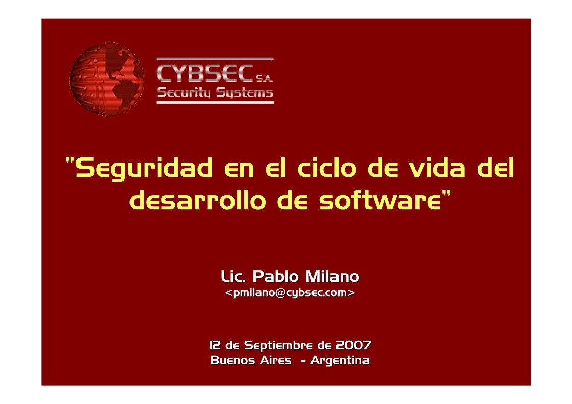 Imágen de pdf Seguridad en el ciclo de vida del desarrollo de software