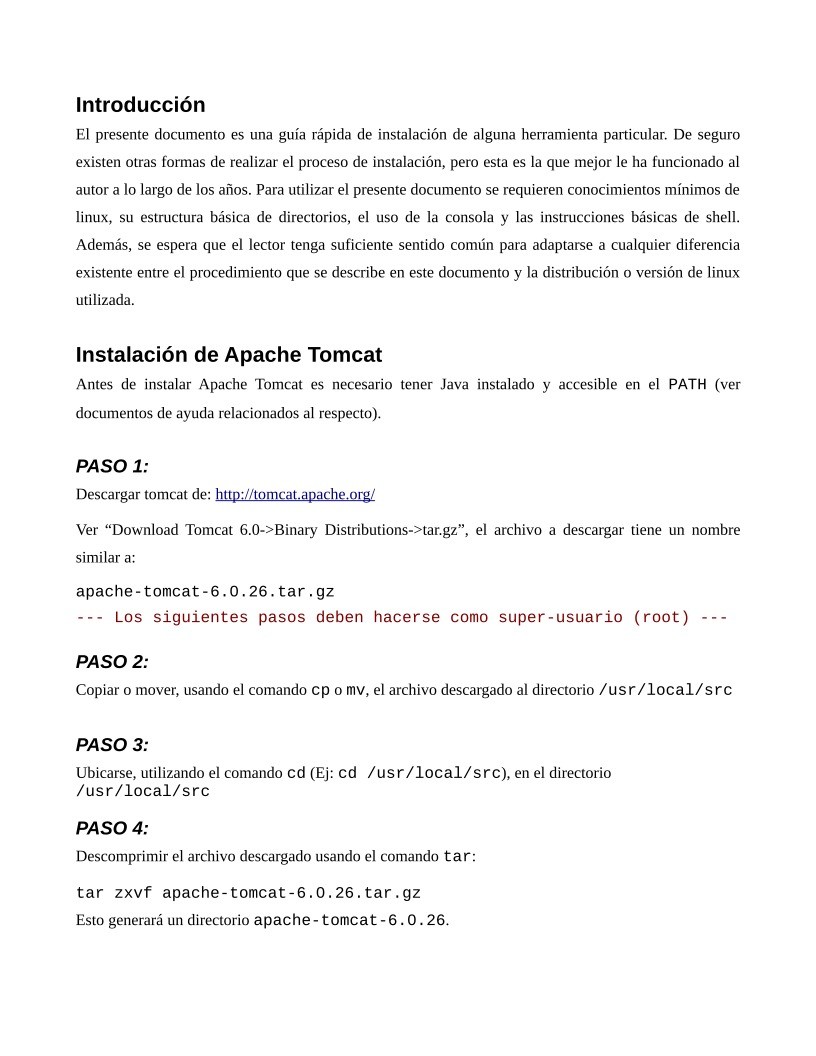 Imágen de pdf Tutorial instalación Apache Tomcat