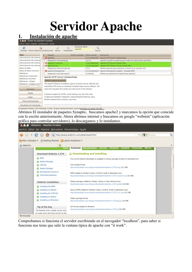 Imágen de pdf 1. Instalación del servidor Apache