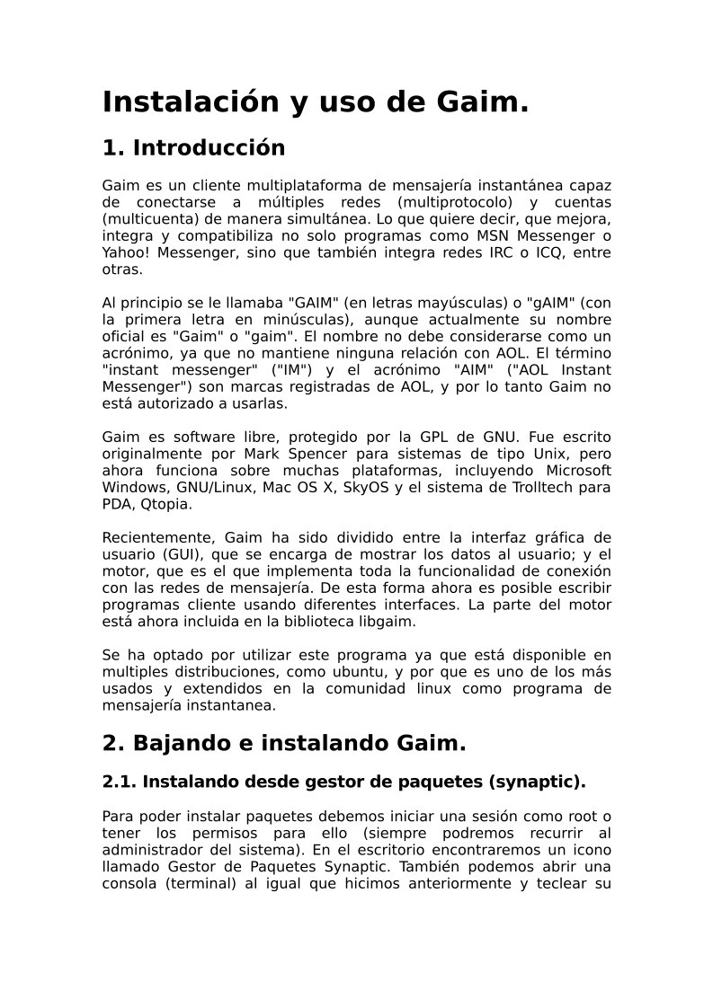 Imágen de pdf Instalación y uso de Gaim