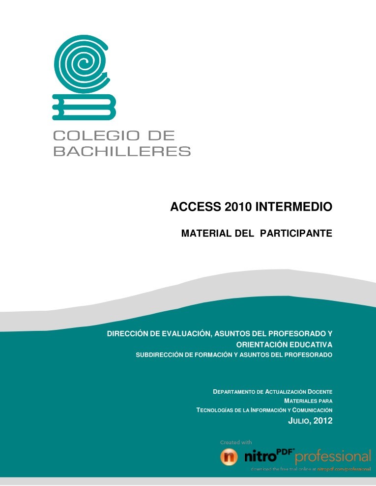 Imágen de pdf Access 2010 Intermedio
