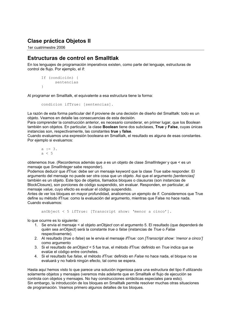Imágen de pdf Estructuras de control en Smalltlak - Clase práctica Objetos II